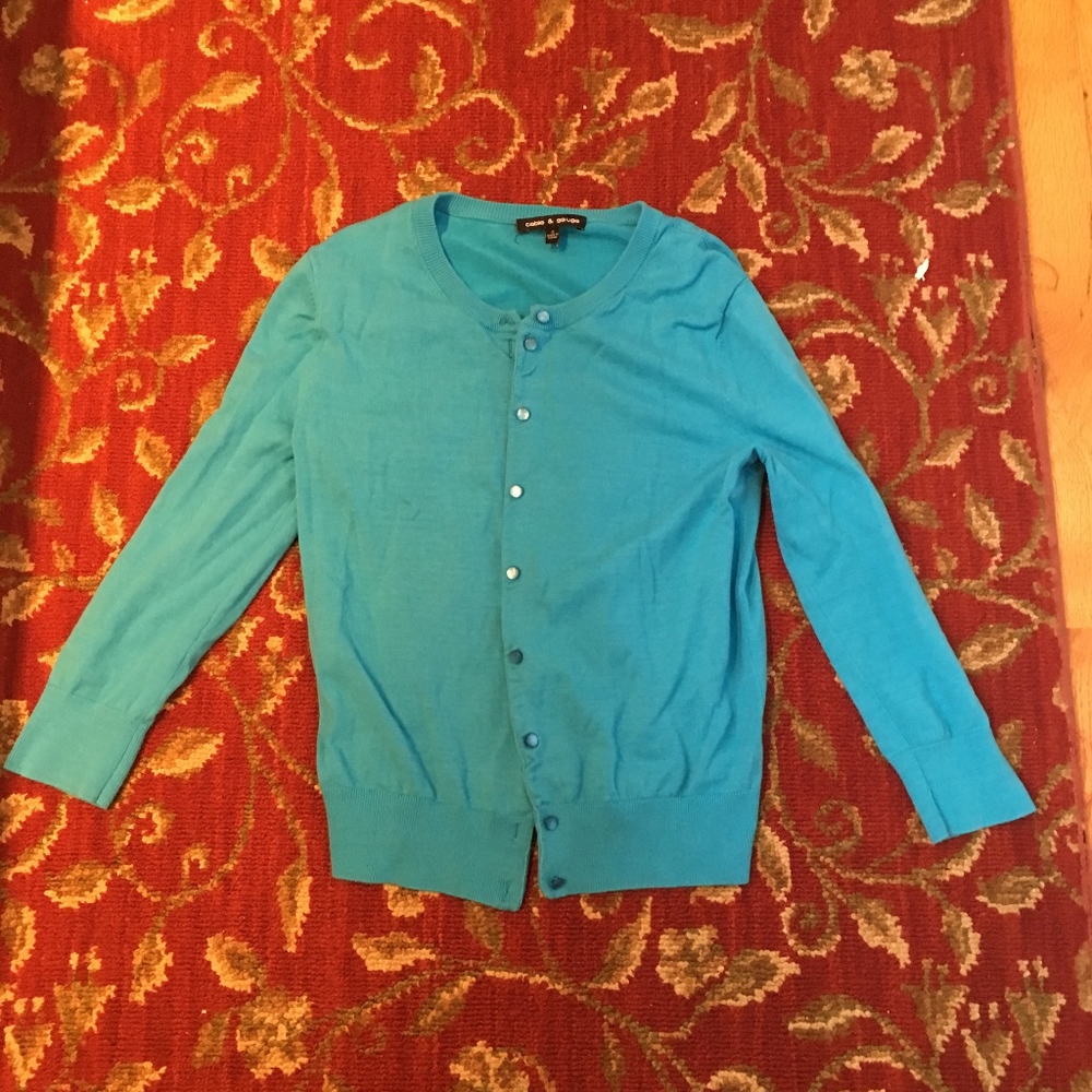 Blue button sweater